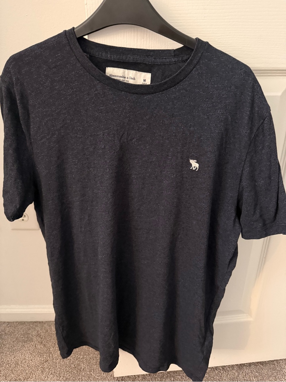 Abercrombie & Fitch Heather Navy Short Sleeve Logo Tee